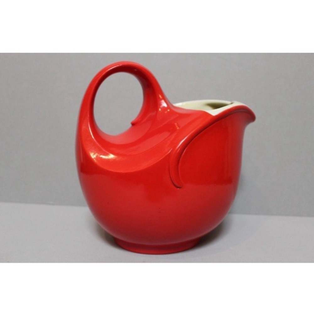 Vintage Fabulous Retro Chinese Red Ceramic Pitcher Hall Superior Quality MINT